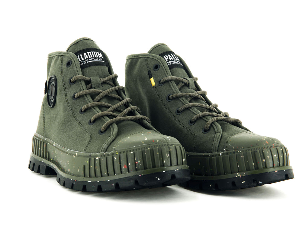 Zapatos Altas Palladium PALLASHOCK SUPPLY Hombre Verde Oliva | Costa Rica-67308